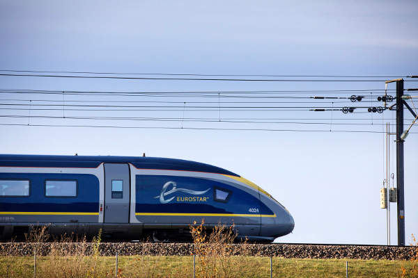 Trein van Eurostar door Groot-Brittannië